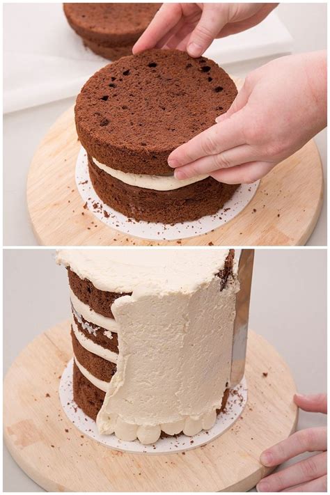 14 schoko number cake mit biskuitteig 23; Hochzeitstorte selber backen: Nackter Kuchen mit ...