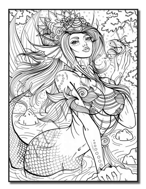 Mermaids: An Adult Coloring Book with Mystical Island Goddesses, Tropical Fantasy Landscapes, an ...