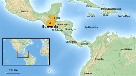 Karten und feuervulkan wieder ausgebrochen: Guatemala von geopol - Landkarte für Südamerika