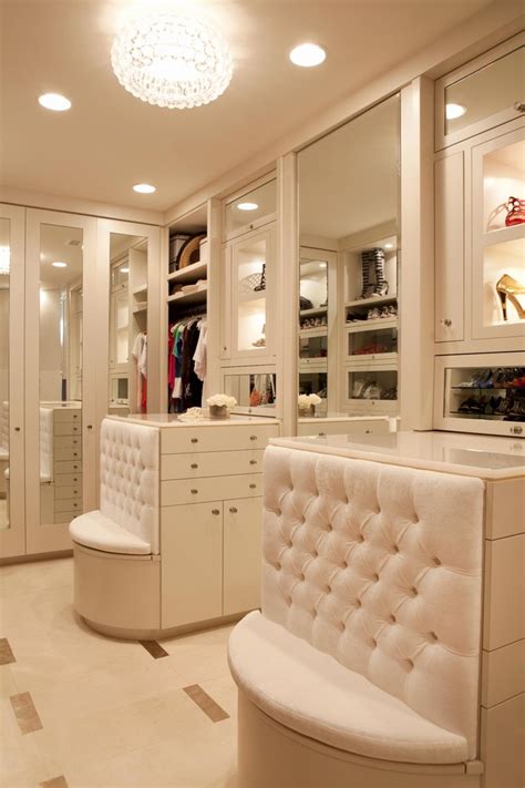 Spying on two beauties in the beach cabin. Chic flush mount chandelierin Closet Contemporary with ...