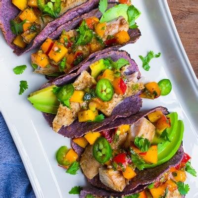 Turn it a quarter and press again. Grilled Fish Tacos with Peach Salsa, Avocado and Homemade ...