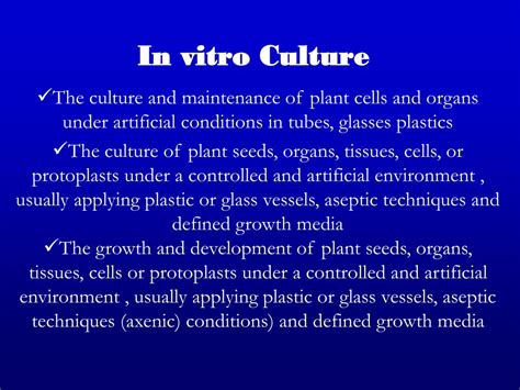 In vitro plant cell culture. PPT - In Vitro Plant Breeding PowerPoint Presentation ...