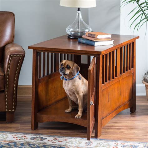 So i decided i would build a removable wooden cover for her metal dog crate so it could take the place of an end table. 50+ End Table Dog Kennel - Modern Furniture Cheap Check ...