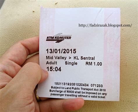 Tiket ini juga digunakan sebagai bukti untuk mengendarai suatu alat transportasi. Senarai Harga Terkini Sistem Pengangkutan Komuter 2015 ...