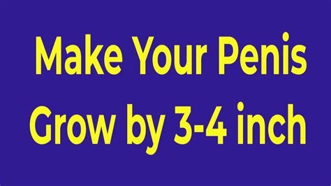 Welcome back to onsalus health where in this new video we'll be discussing ''how to make your penis bigger.'' here we offer you some great tips, tricks and p. How to Make Your Penis Grow by 3-4"! Shocking Secrets ...