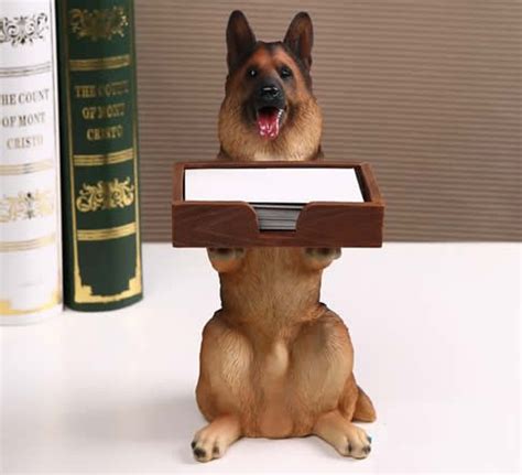 This marble holder is sure a chic. Dog Desk Business Card Holder - FeelGift