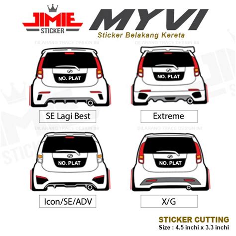 Macam 100% origional carbon fiber 6d!!! Sticker Kereta, Sticker Belakang Perodua Myvi, Custom ...