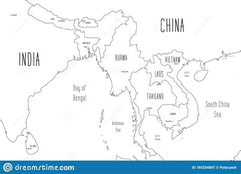 Here are all the possible meanings and translations of the word. Map Of Indochinese Peninsula. Handdrawn Doodle Style ...