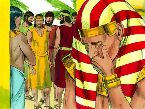 Free bible images joseph and his brothers. FreeBibleimages :: Joseph's brothers visit Egypt :: Jacob ...