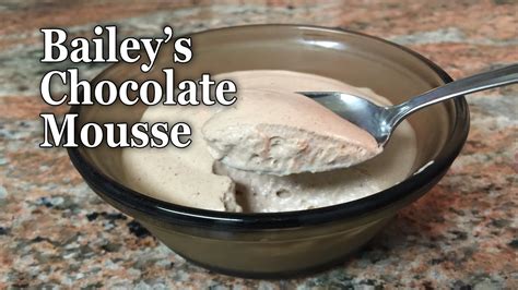 Classic chocolate mousse is a delicious dessert, and an airy cake filling. Bailey's Chocolate Mousse ~ Dessert for Adults - YouTube