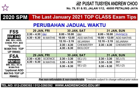 2020 unit of study timetables. UPSR PT3 SPM EXAM TIPS Andrew Choo