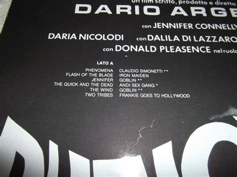 Donald pleasence, jennifer connelly, daria nicolodi and others. DARIO ARGENTO PHENOMENA SOUNDTRACK VINYL ERSTPRESSUNG ...