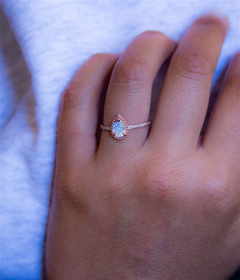 Find teardrop engagement ring at samara james. Teardrop Moonstone Ring (With images) | Wedding rings teardrop, Unique engagement rings, Rose ...