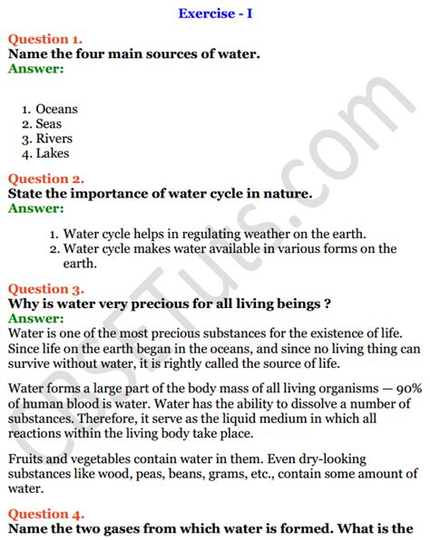 The class 12th english ncert solutions also follow the same weightage and format. Selina Concise Chemistry Class 8 ICSE Solutions Chapter 8 Water - CBSE Tuts