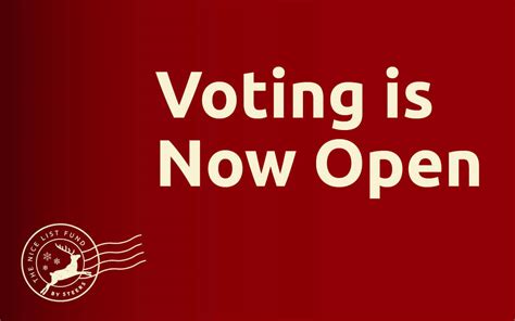 Learn about accessibility rules for voters with disabilities. Voting for the Steers Nice List Fund Opens for 24 Hours at ...