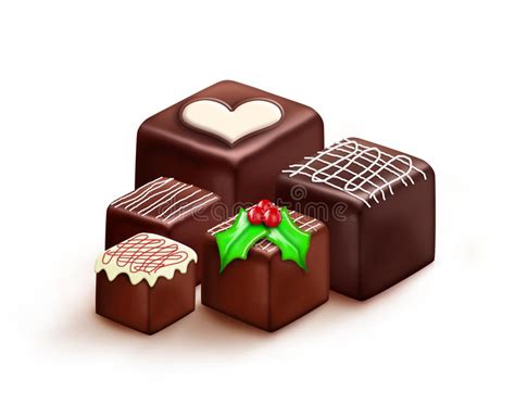 Chocolate christmas tree cupcakes with cream cheese. Christmas Chocolates stock illustration. Illustration of ...