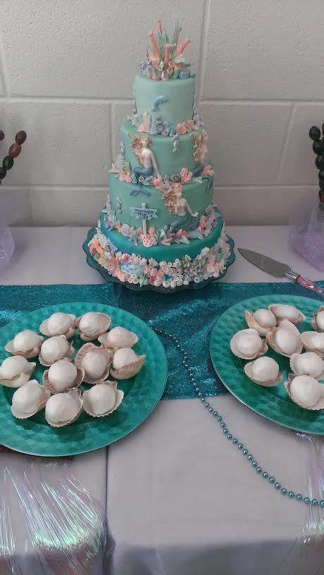 640 x 1136 jpeg 72 кб. Four Tier Mermaid And Coral Cake For A Baby Shower ...