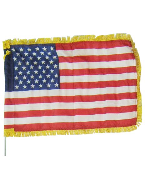 The american flag is an iconic symbol that evokes deep emotions. 12 in. x 18 in. US Flag w/ Gold Fringe