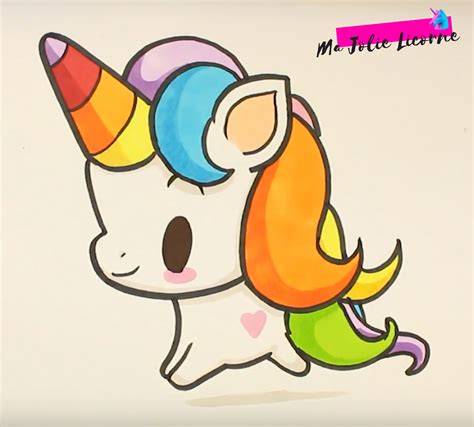 Il suffit de suivre pas à pas pour apprendre à dessiner cette fille tumblr. Dessin kawaii licorne (Dessin de licorne facile) | Ma ...