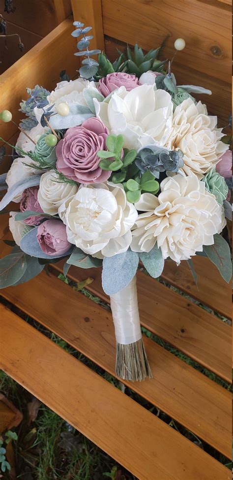 See more ideas about reception table settings, table decorations, reception table decorations. Dusty Rose Quartz and Sage Sola Wood Flower Bouquet ...