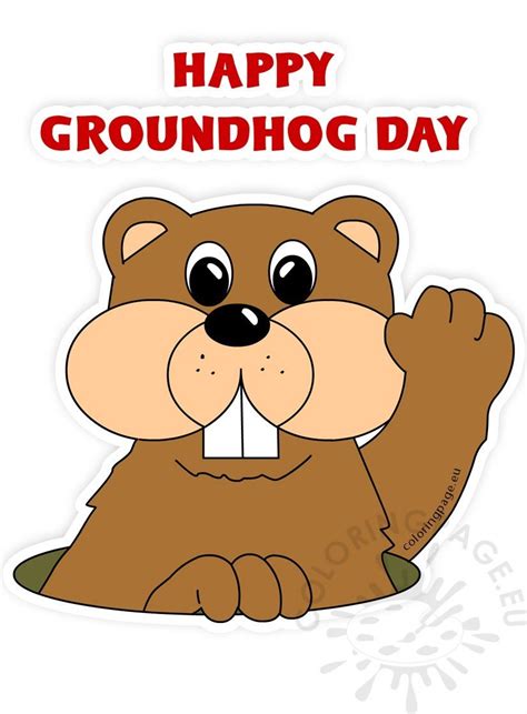 Get crafts, coloring pages, lessons, and more! Groundhog cartoon clip art - Coloring Page