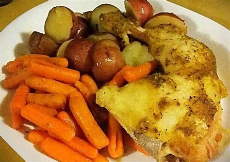 The sweet potatoes and chicken are the only thing made in the crockpot in this recipe. Slow Cooker Chicken Quarters with Potatoes & Carrots | Recipe | Slow cooker chicken, Slow cooker ...