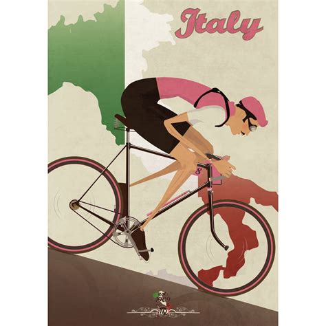 Diritto di recesso di 100 giorni. giro d'italia vintage style bicycle poster art print by ...