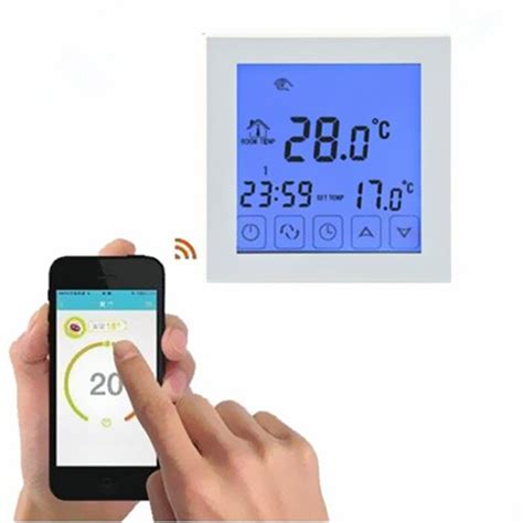 The results are obtained in both celsius and fahrenheit. Black/White Smart Thermostat WiFi Android and iOS App ...