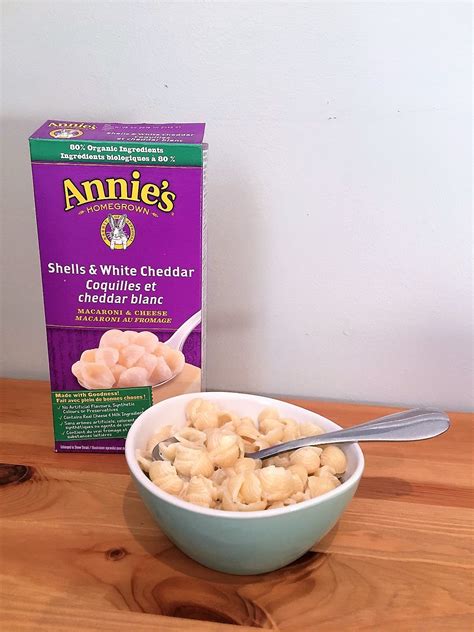 In fact, a box of annie's shells and white cheddar has 20 more calories than a box of kraft original mac and cheese, and comparable amounts of sodium and fiber, though annie's has fewer. Annie's Shells & White Cheddar Macaroni & Cheese reviews ...