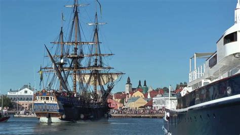 Snart kan drömmen bli sann. Ostindiefararen Götheborg till Visby hamn 130809 - YouTube