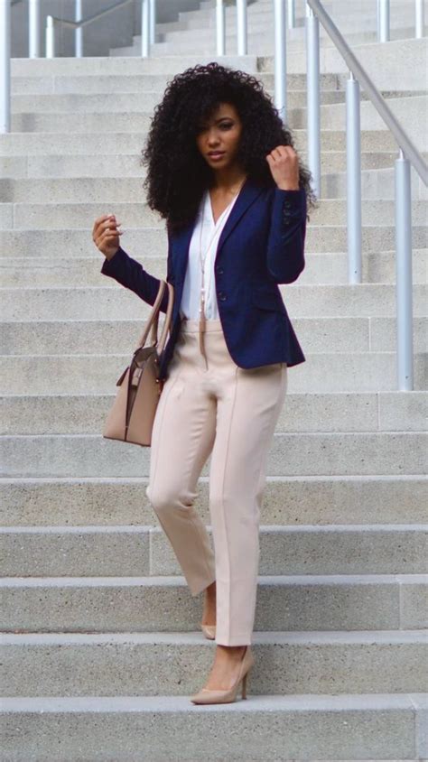 Work outfits with jeans, dresses, skirts, culottes, trousers and pants! 70 Casual Work Outfits For Black Women - Fashiondioxide