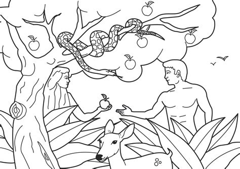 Eve met the serpent, but she didn't run. Free Printable Adam and Eve Coloring Pages For Kids - Best ...