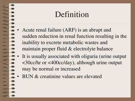 A condition in which the kidneys fail to function adequately | meaning, pronunciation, translations and examples. PPT - RENAL FAILURE PowerPoint Presentation, free download ...