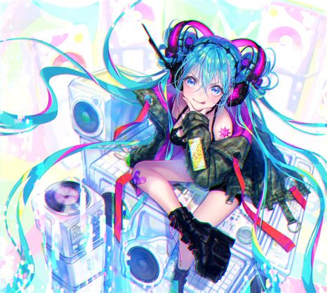 Miku but now she has headphones because apparently i uploaded the wrong version. vocaloid hatsune miku bandaid headphones tagme tattoo ...