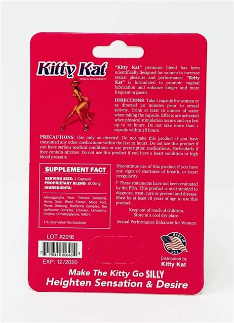 The kitty kat premium blend has been scientifically designed for women to increase sexual pleasure and performace. Kitty Kat Female Sensual Enhancement Pill