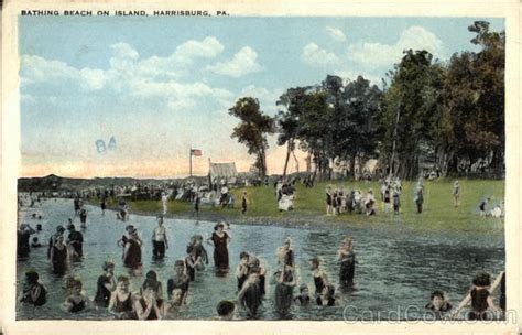 Maybe you would like to learn more about one of these? Bathing Beach on Island Harrisburg, PA Postcard