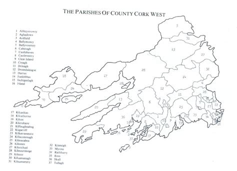 IRELAND MAP: Co Cork West Parishes | Gillespie Family History Library | normagillespie.ca