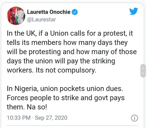 Read all the latest news, breaking stories, top headlines, opinion, pictures and videos about lauretta onochie from nigeria and the world on today.ng. Comparing UK And Nigeria Protest/Strikes By Lauretta ...