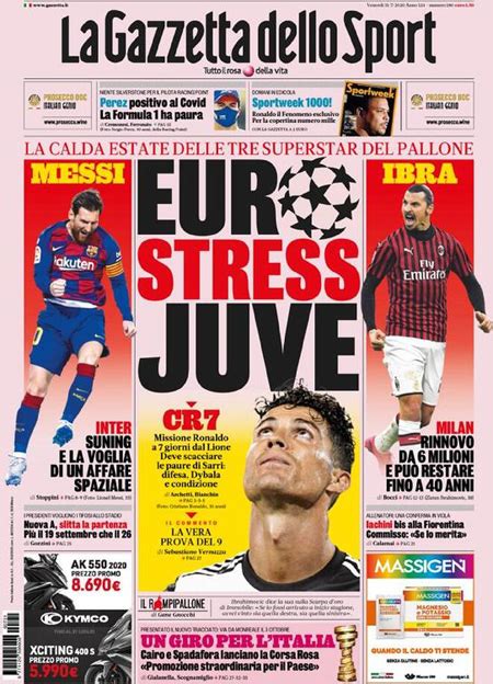 Gazzetta dello sport is one of the most important italian newspaper. Le prime pagine di oggi - Il Post