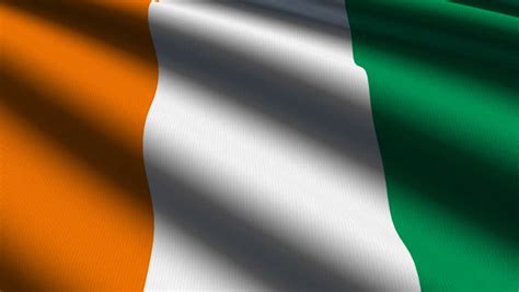 The flag of ivory coast features three equal vertical bands of orange (hoist side), white, and green. Ivory Coast Close Up Waving Flag - HD Loop Stock Footage ...