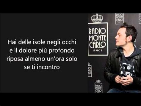 Dimentica · ed ero contentissimo · ti scatterò una foto · e raffaella è mia · e fuori è buio · alla mia età · il regalo più grande · indietro · il sole esiste per tutti · scivoli di nuovo · la differenza tra me e te · l'ultima notte al mondo · hai delle isole negli occhi · per dirti ciao! Tiziano Ferro - Hai delle isole negli occhi (con testo ...