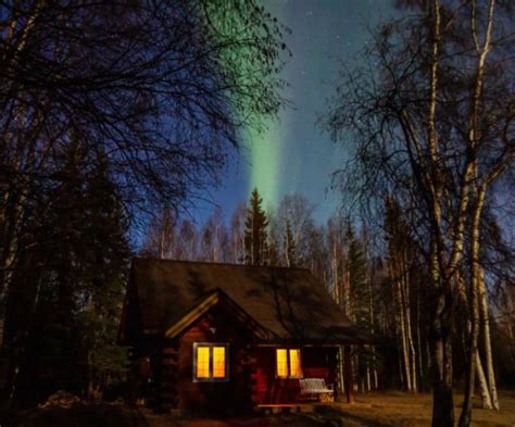 You break the peaceful silence with a light, crunching sound that marks each step you take through the. North Pole Log Cabin With Northern Lights Views - Cozy ...