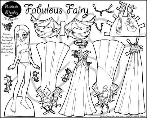 Are there any free disney inspired paper dolls? Fabulous Fairy Paper Doll Coloring Page • Paper Thin Personas