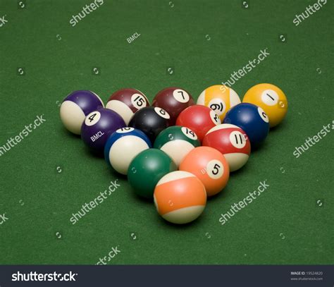 Put the eight ball in the center of the rack. Pool Balls Set Up To Break Stock Photo 19524820 : Shutterstock