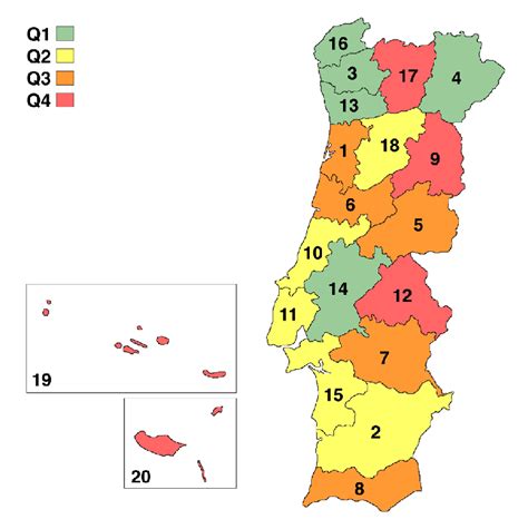 Mapa świata aerozol głębokość optyczna. Mapa de Portugal segundo os distritos divididos nos ...