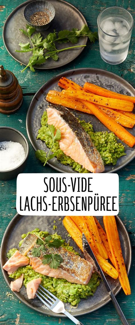 Besonders gut eignen sich folienkartoffeln garnieren sie den gegrillten fisch mit ein wenig dill und servieren sie ihn mit den beilagen ihrer wahl. Sous-vide Lachs mit Erbsenpüree | Rezept in 2020 | Lachs ...