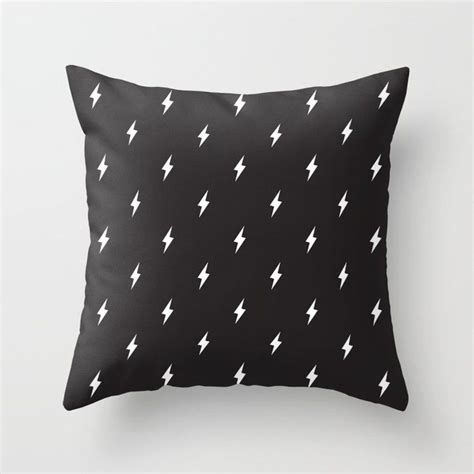 Small throw pillow, cactus design. Buy Lightning Bolt Pattern Black & White Throw Pillow by ...