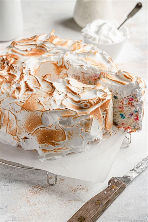 What do you eat with angel food cake? Funfetti angel food cake loaded with rainow sprinkles ...
