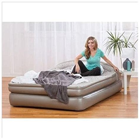 This luxury air mattress has been crafted from heavy duty pvc for superior durability, and covered. AeroBed Comfort Anywhere 18" Air Mattress with Headboard ...