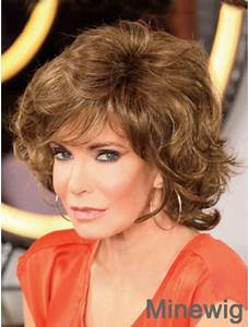 Chin Length Curly With Bangs Lace Front Brown Modern 12 Inch 